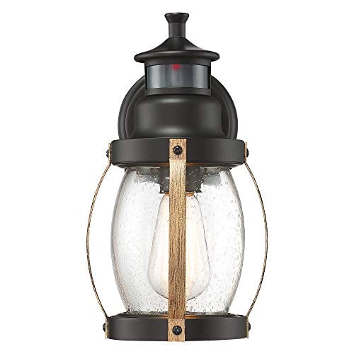 MOTINI Modern Outdoor Wall Sconce with Dusk to Dawn Sensor Rectangular Bubble Glow LED Wall Mount Light in Plain Black Finish with Clear Crystal Shade 13 Tall ETL 3000K 12W MOTINI Modern Outdoor Wall Sconce with Dusk to Dawn Sensor Rectangular Bubble Glow LED Wall Mount Light in Plain Black Finish with Clear Crystal Shade 13 Tall ETL 3000K 12W